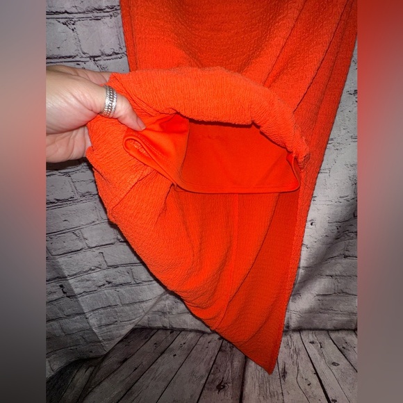 Wild Fable Dress Orange Med Strapless Twist Tube Top Beach Bodycon Stretchy Slit - Picture 3 of 10